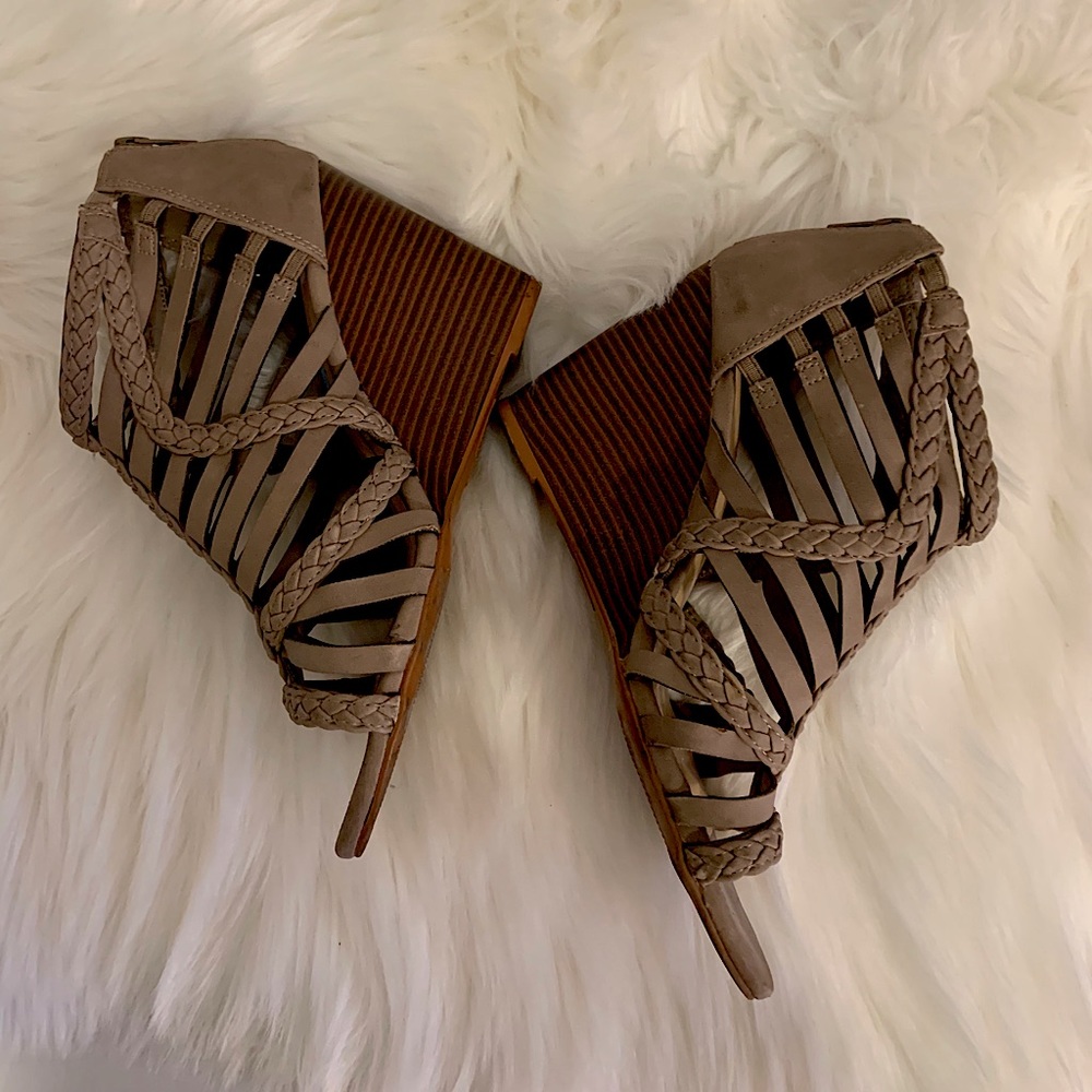 Taupe Wedge Heels